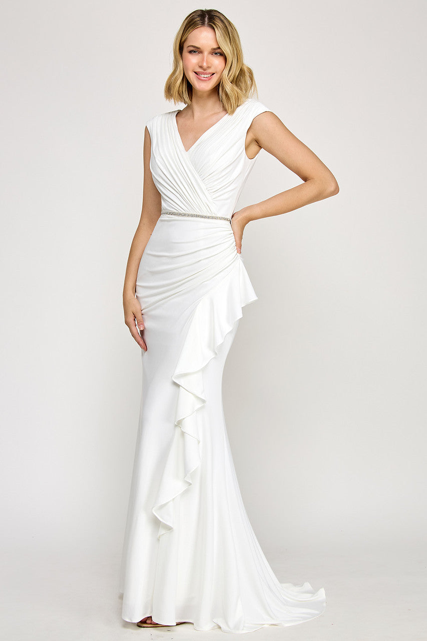 Lenovia 8374 Wrap Style Bridesmaid Formal Dress