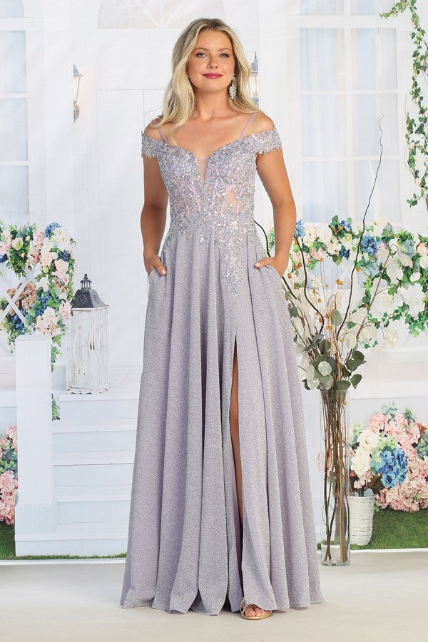 Cindy USA CN 50485 Sparkle Fabric Prom Gown with Pockets