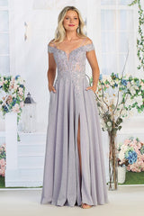 Cindy USA CN 50485 Sparkle Fabric Prom Gown with Pockets