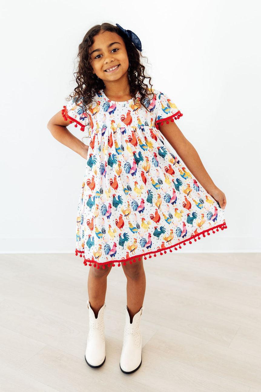 Mila & Rose Rooster Pom Pom Dress