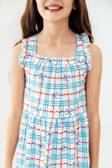 Mila & Rose Patriotic Picnic Ruffle Cross Back Dress