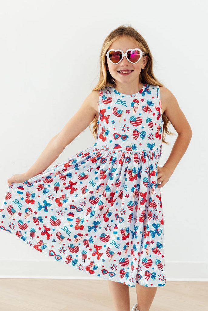 Mila & Rose Little Miss Liberty Tank Twirl Dress for Girls