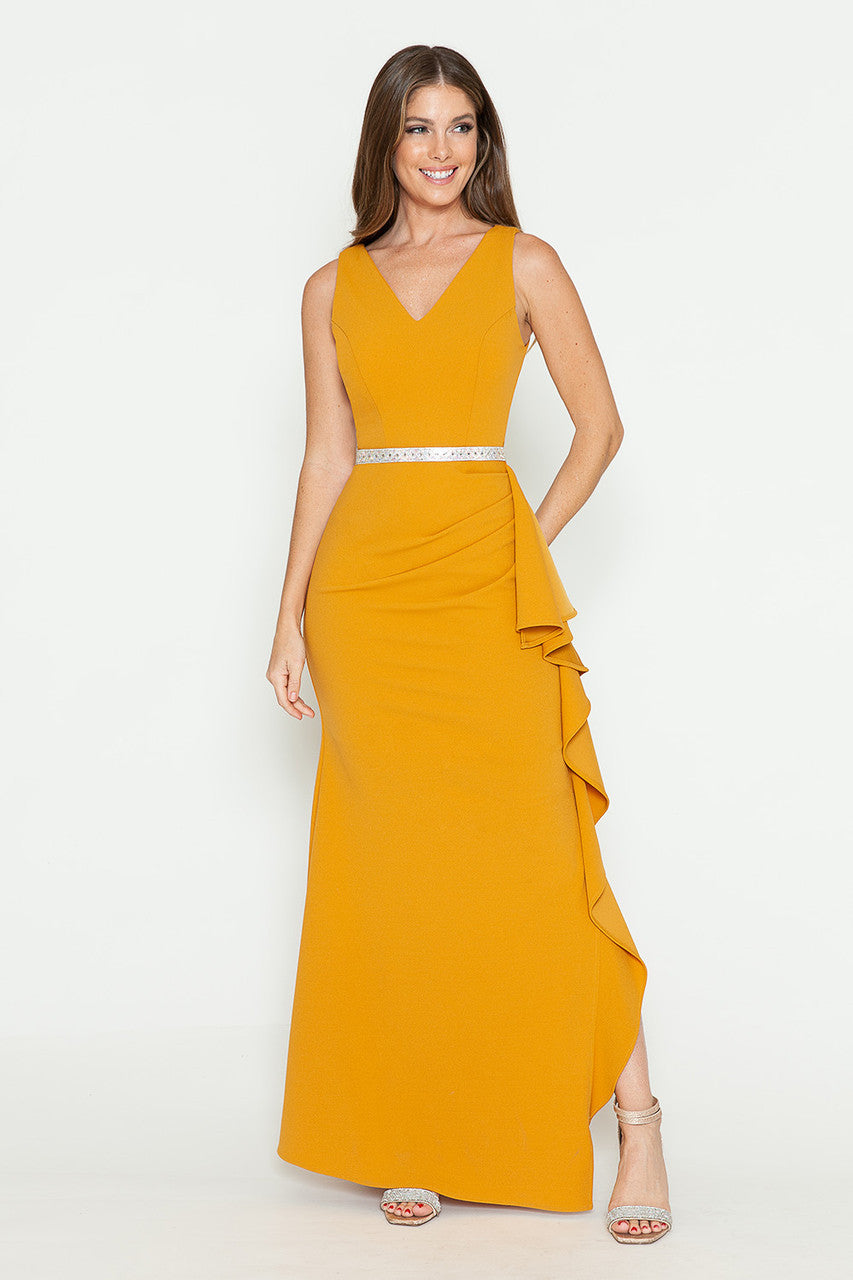 Lenovia 5287-A Stretch Techno Crepe Bodycon Bridesmaid or Formal Gown