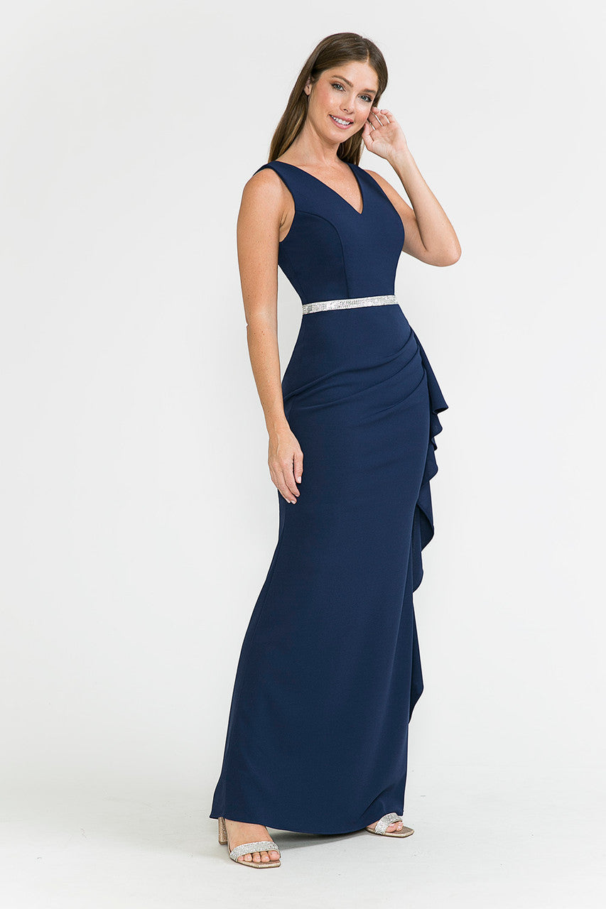 Lenovia 5287-A Stretch Techno Crepe Bodycon Bridesmaid or Formal Gown
