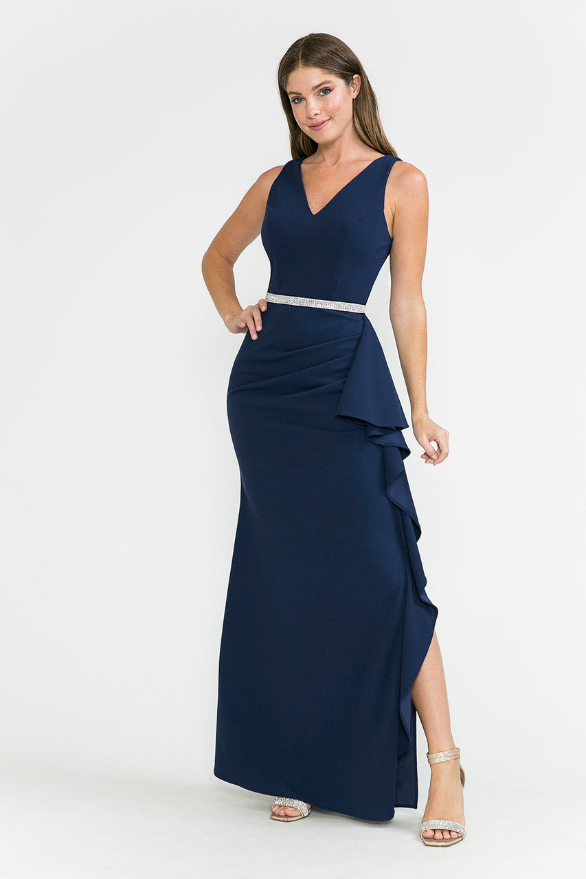 Lenovia 5287-A Stretch Techno Crepe Bodycon Bridesmaid or Formal Gown