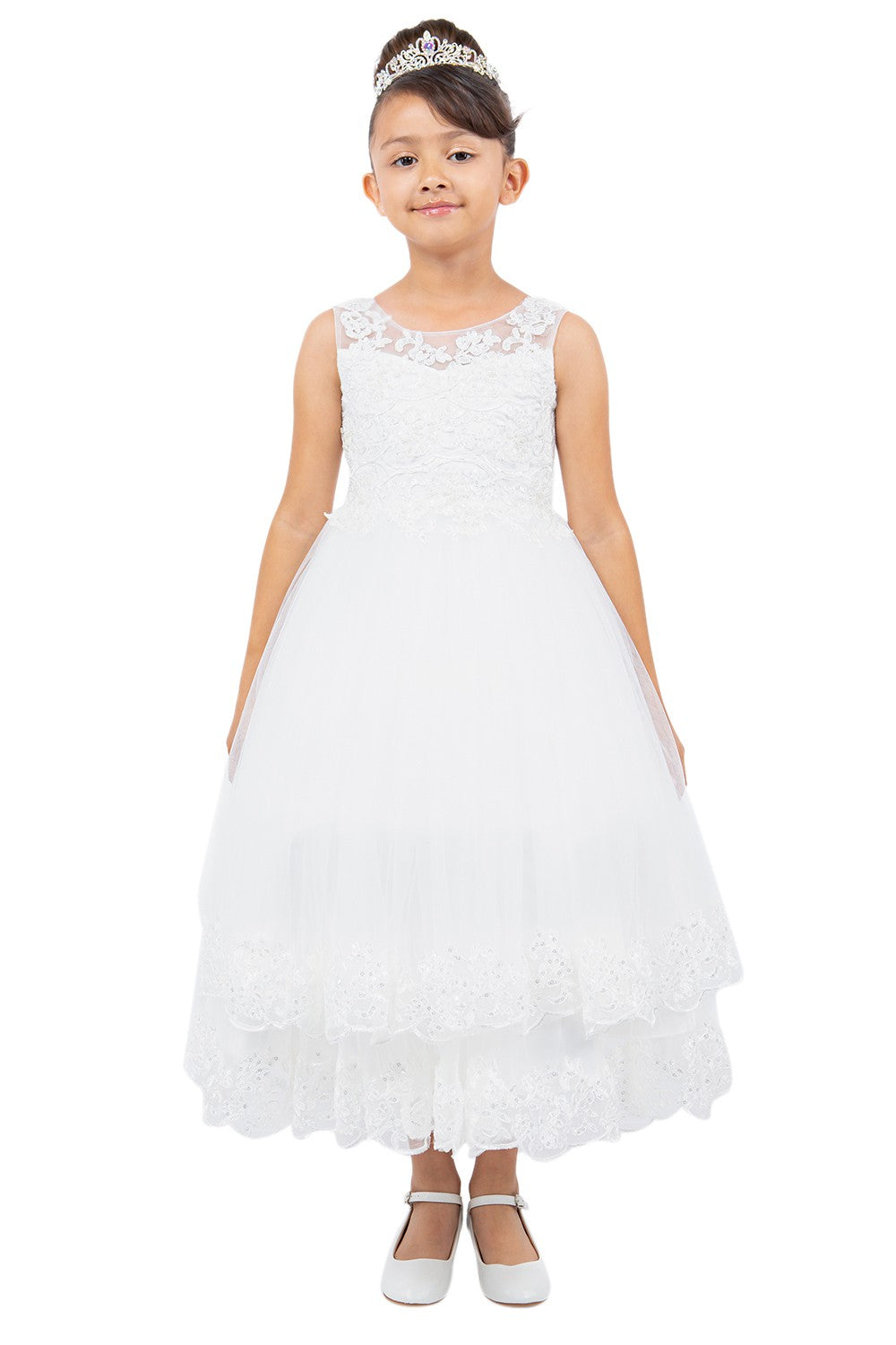 Cinderella Couture CCK-5129 Lace and Illusion Flower Girl Dress