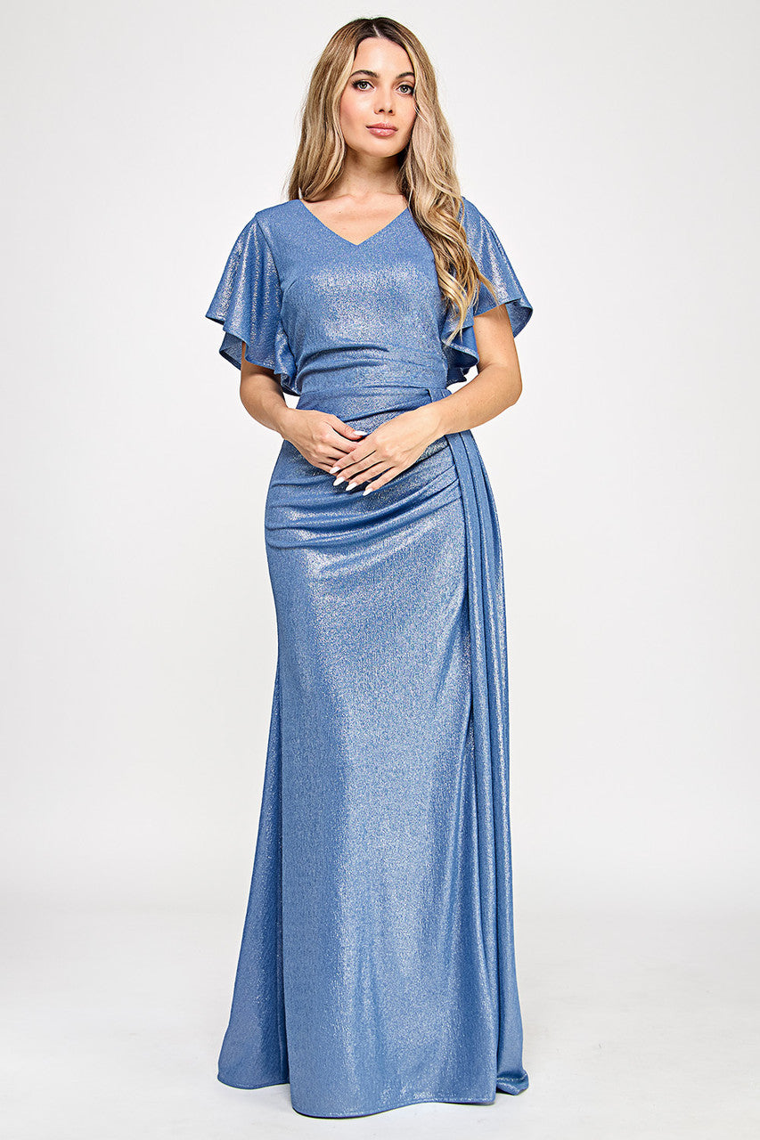 Lenovia 5329 Foil Fabric Bridesmaids Dress