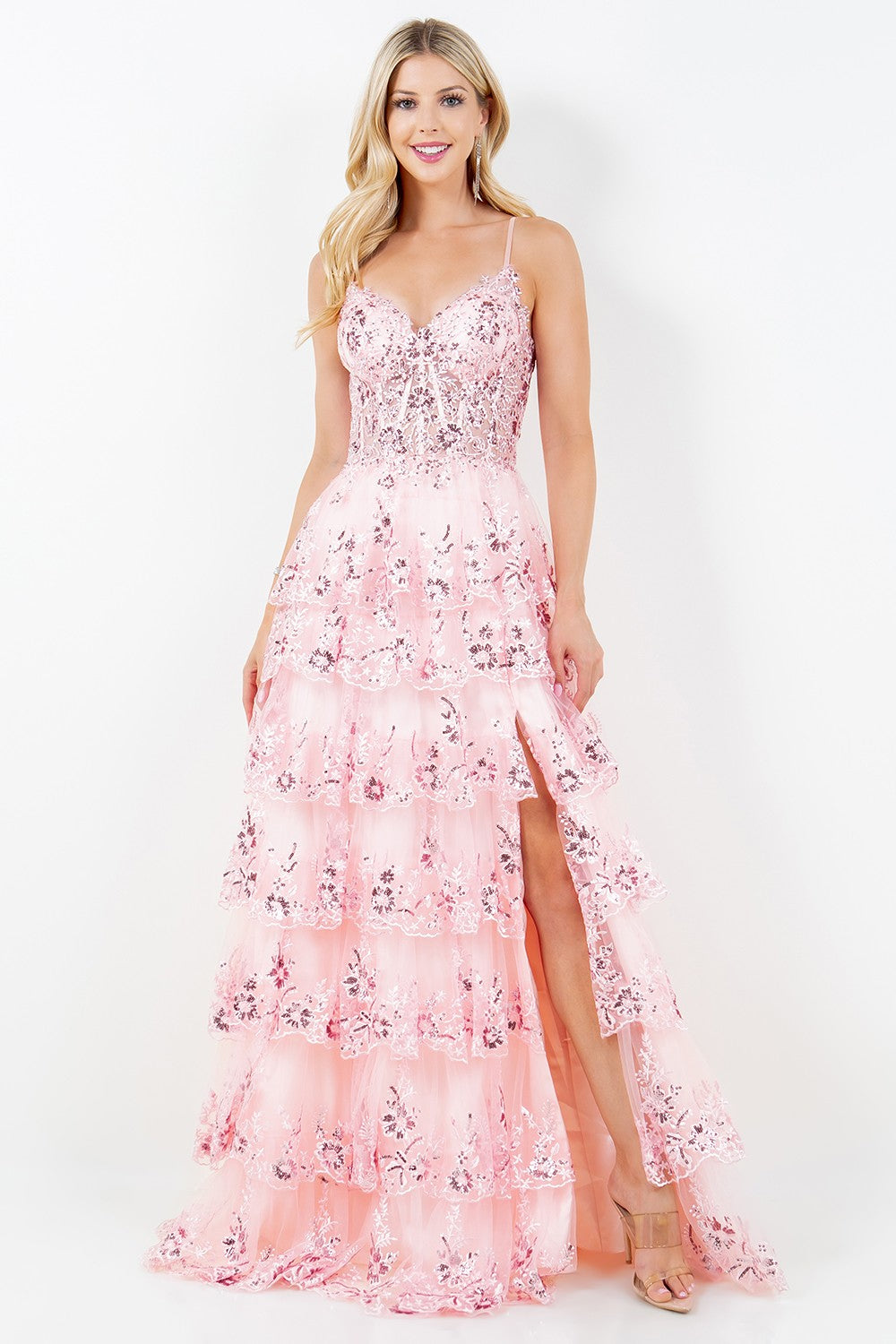 Cinderella Couture 8248-J Layered Tulle Prom Gown