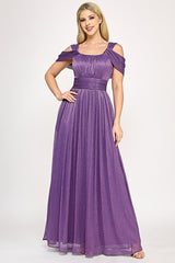Lenovia 5327 Bridesmaid Dress in Foil Fabric with Cold Shoulder Styling