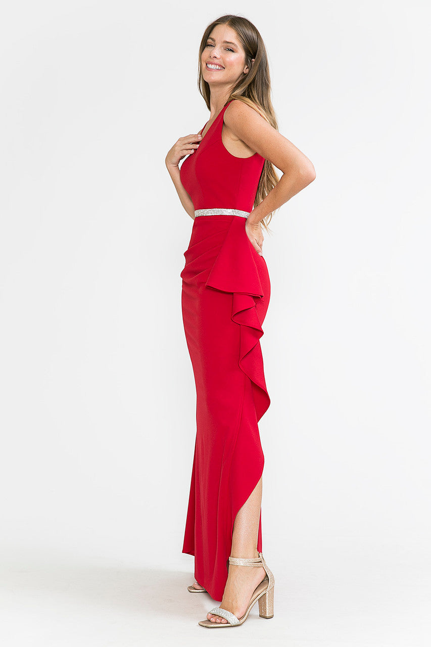 Lenovia 5287-A Stretch Techno Crepe Bodycon Bridesmaid or Formal Gown