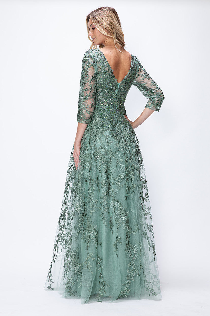 Lenovia 8356 Embroidered Mesh Mother of the Bride or Groom Gown