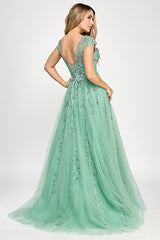 Lenovia 8349 Embroidered Mesh Bridesmaid or Formal Gown