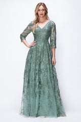 Lenovia 8356 Embroidered Mesh Mother of the Bride or Groom Gown