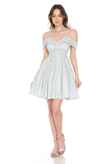 Lenovia 5228 Short Stretch Metallic Sweetheart Homecoming Dress
