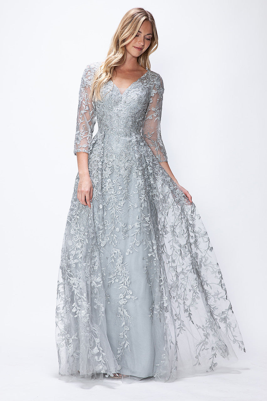 Lenovia 8356 Embroidered Mesh Mother of the Bride or Groom Gown