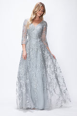 Lenovia 8356 Embroidered Mesh Mother of the Bride or Groom Gown